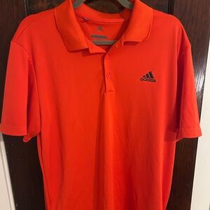 Adidas Men's Bright Orange Polo Shirt